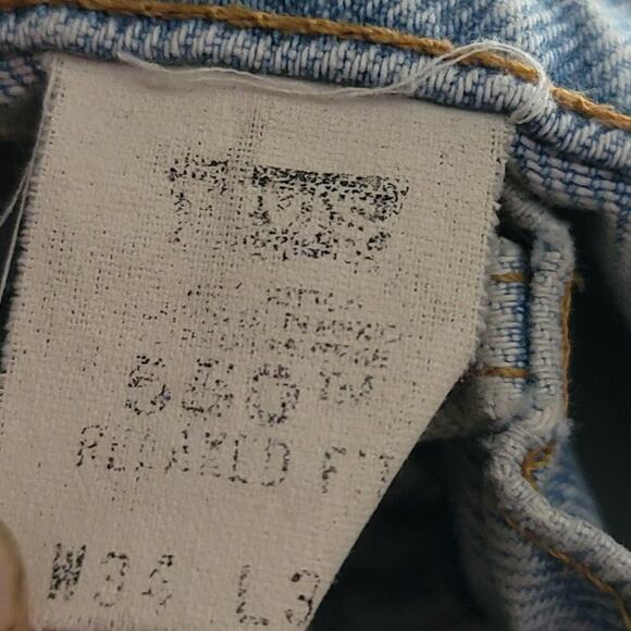 True Vintage 90s Levi 550s Faded Distressed Stonewash Denim Jeans - Picture 8 of 9